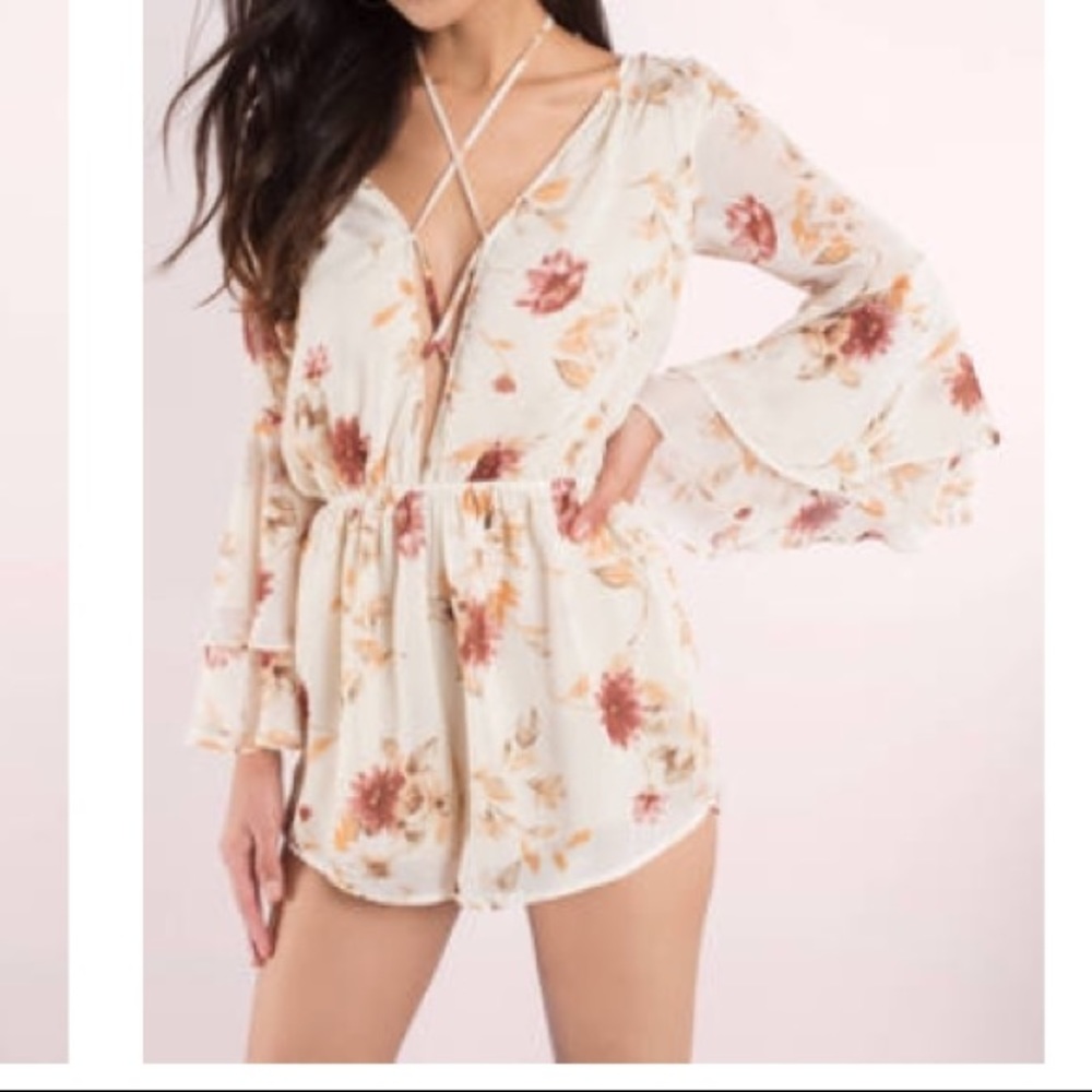 Melody floral print ivory romper